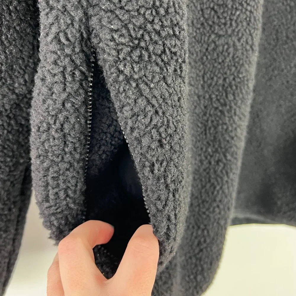 Theory Glacial Fleece Jacket Full Zip Black Size Medium M - Picture 6 of 16